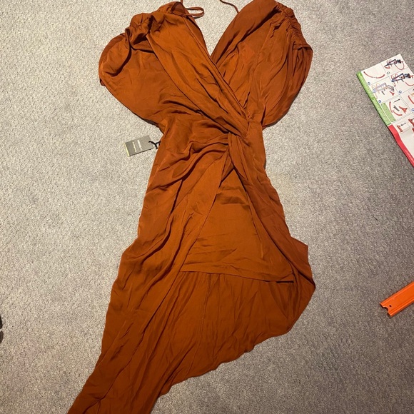 Forever 21 Dresses & Skirts - Forever21 Bronze Asymmetrical Dress size S